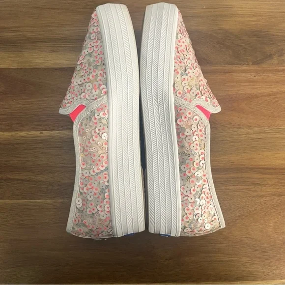 Ked's Oh Joy! Triple Decker Pink Sequin Sneaker size 7 platform - Picture 7 of 10
